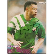 Signed picture of Paul McGrath the Republic of Ireland footballer.